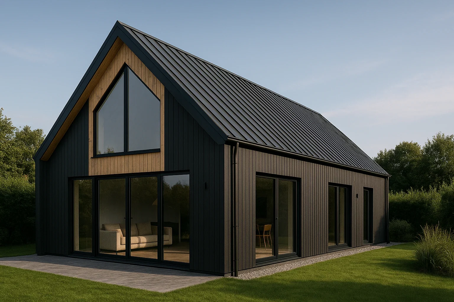 Okna przesuwne REHAU P-Line Slide – nowość w ofercie Smartokno 3 Nowoczesny dom z czarnymi oknami